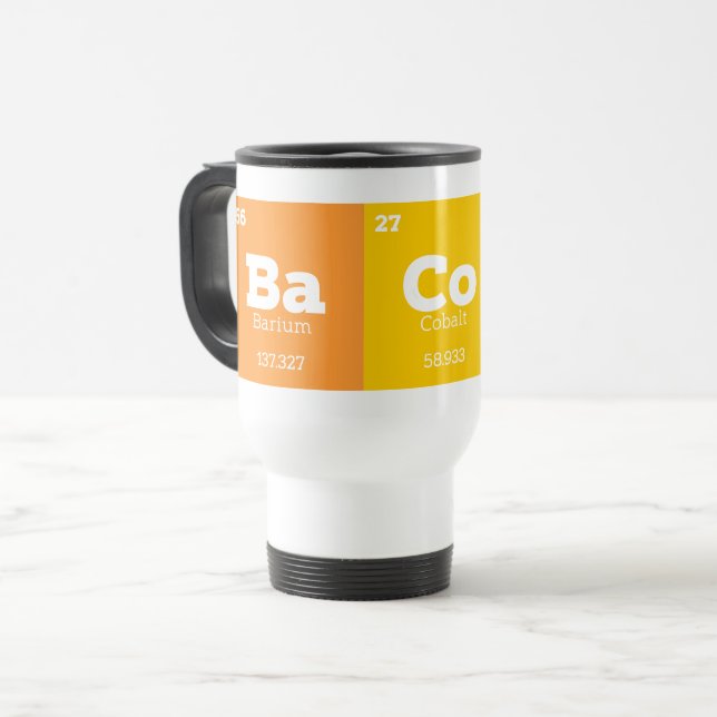 Taza De Viaje Maestría en Ciencia Química Elementos Químicos Bac (Anverso izquierdo)