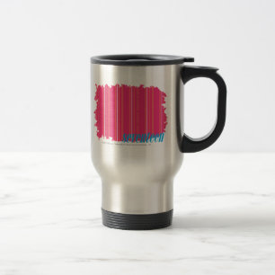 Taza De Viaje Magenta fina 2 de las rayas