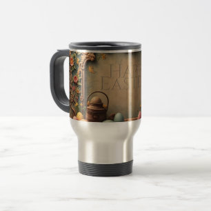 Taza De Viaje Magia de Pascua Vintage con adornos florales festi