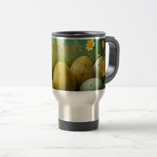 Taza De Viaje Magia de primavera con huevos de Pascua en un mar