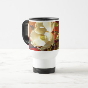 Taza De Viaje Magnolia en Terciopelo Rojo Martin Johnson Heade