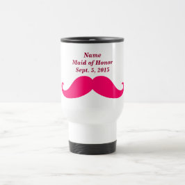 Taza De Viaje Maid of Honor Pink Mustache Travel/Commuter Mug