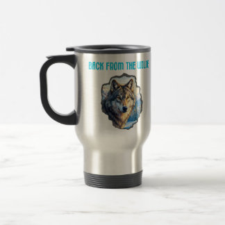 Taza De Viaje Majestic Wolf Double Exposure Wilderness Mugs