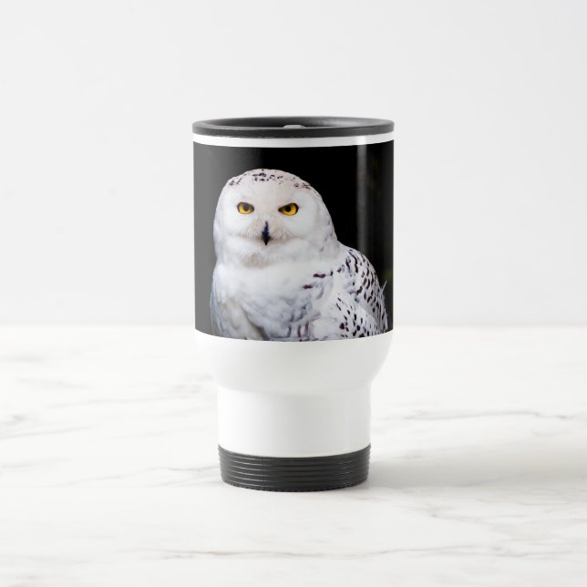 Taza De Viaje Majestuoso búho de invierno (Centro)