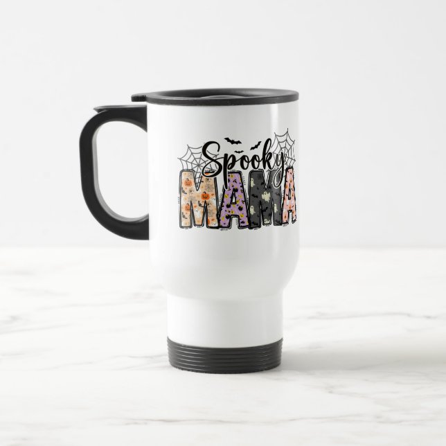 Taza De Viaje Mamá asustada - Halloween lindo para las madres (Izquierda)