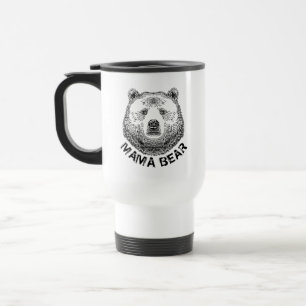 Taza De Viaje Mama Bear, Ilustracion de mano dibujada