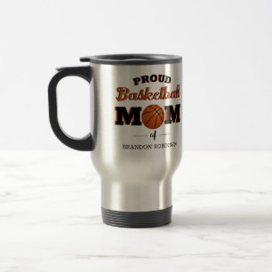 Taza De Viaje Mamá de Baloncesto Orgullosa Personalizada