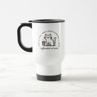 Taza De Viaje Mamá de gato y chica amante del café