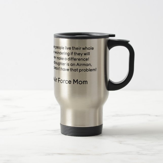 Taza De Viaje Mamá de la fuerza aérea ninguna hija del problema (Derecha)