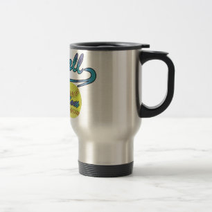 Taza De Viaje Mamá de Softball Fastpitch Ropa Deportiva