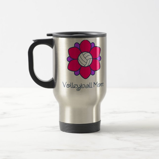 Taza De Viaje Mamá del voleibol de las rosas fuertes (Izquierda)