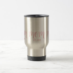 Taza De Viaje Mamá Estableció Escritura Rosa Nuevo Regalo de Mam