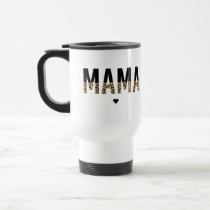 Taza De Viaje Mama Leopard print Typography Mom Gifts