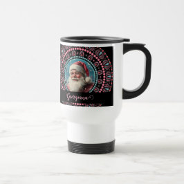 Taza De Viaje Mandala floral Retro Santa Pinkmas personalizada