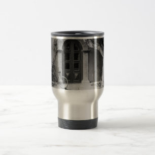 Taza De Viaje Manera de la puerta y foto vieja de la bicicleta