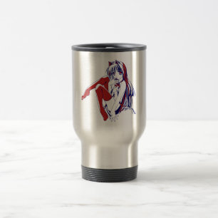 Taza De Viaje Manga americana Neko Catgirl Kawaii Anime
