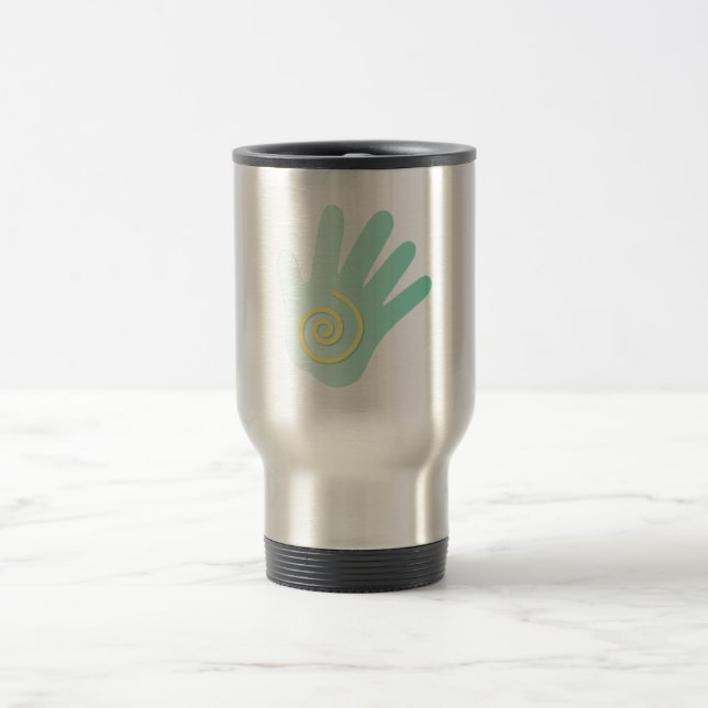 Taza De Viaje Mano de curación (Centro)