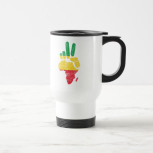 Taza De Viaje mano de la paz de Darfur África