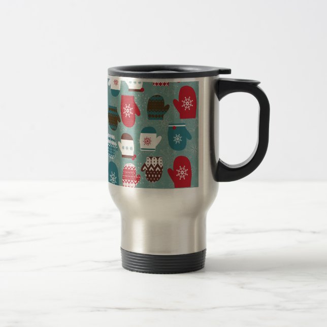 Taza De Viaje Manoplas acogedoras del navidad del invierno (Derecha)