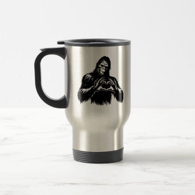 Taza De Viaje Manos de corazón de Bigfoot (Izquierda)