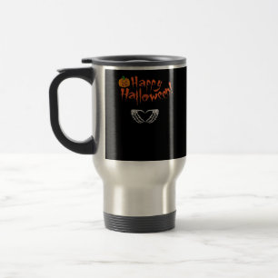 Taza De Viaje Manos Skeleton espumosas. Feliz Halloween.
