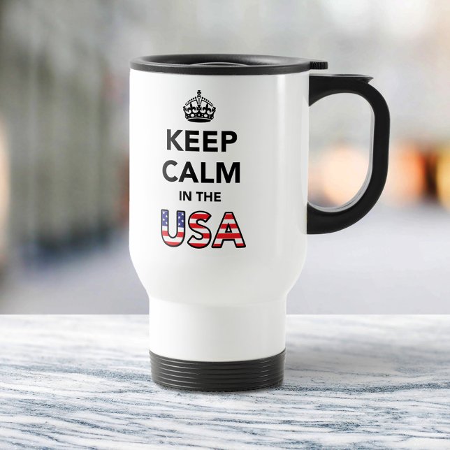 Taza De Viaje Mantener la calma en Estados Unidos (Subido por el creador)