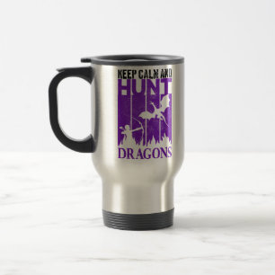 Taza De Viaje Mantener La Calma Y Cazar Dragones Archer Geeky Re