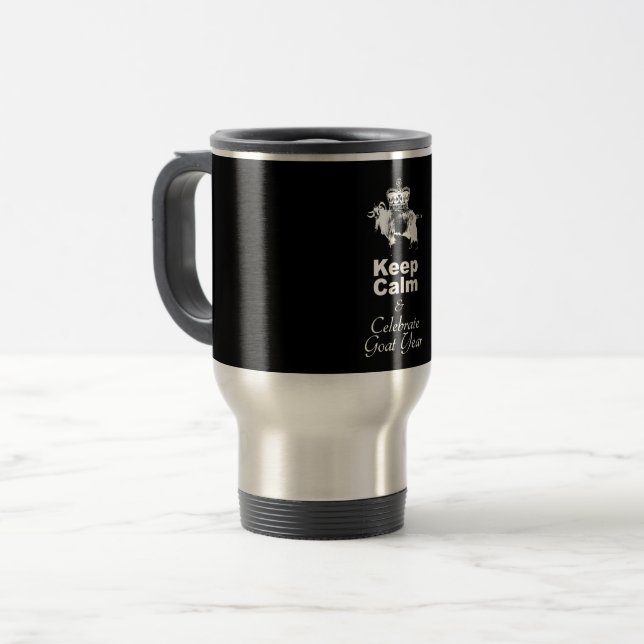 Taza De Viaje Mantener la calma y celebrar el año de la cabra TM (Anverso izquierdo)