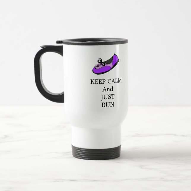 Taza De Viaje Mantener la calma y correr (Izquierda)