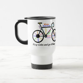 Taza De Viaje Mantener la calma y ir en bicicleta, con palabras 