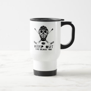 Taza De Viaje Mantengan fuera el cráneo de la golera de hockey
