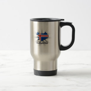 Taza De Viaje Mapa 2,0 de la bandera de Islandia