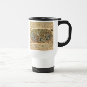 Taza De Viaje Mapa Antiguo del Mundo de Forlani de 1565 Cartogra