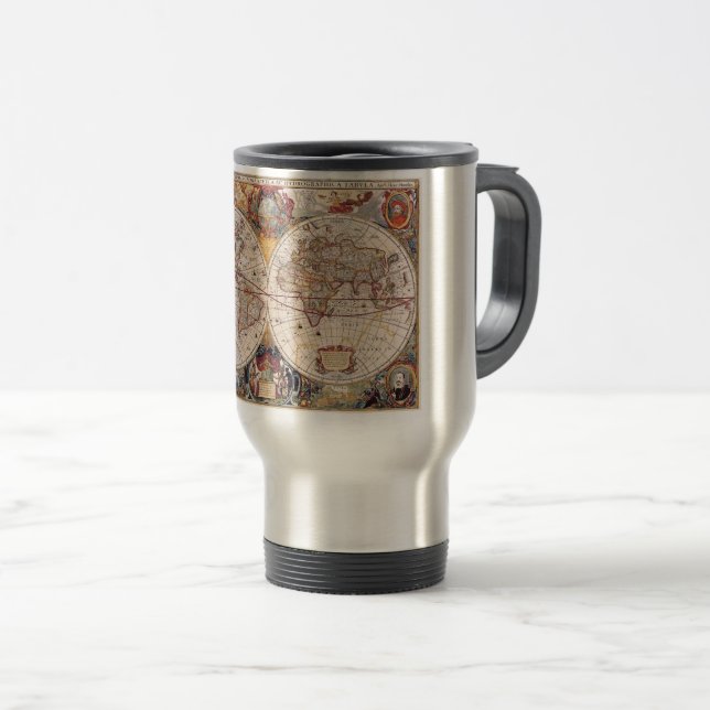 Taza De Viaje Mapa cartográfico antiguo (Anverso derecho)