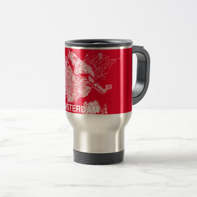 Taza De Viaje Mapa de Ámsterdam (Anverso derecho)