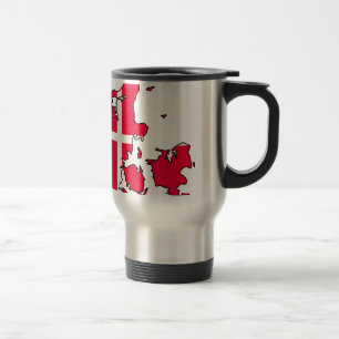 Taza De Viaje mapa de la bandera de Dinamarca