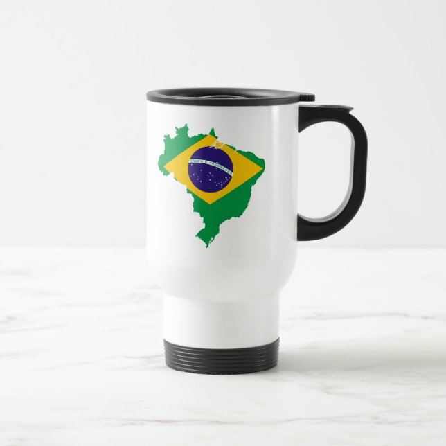 Taza De Viaje mapa de la bandera del Brasil (Derecha)