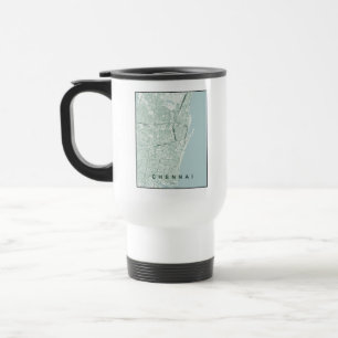 Taza De Viaje Mapa de la ciudad de Chennai India Diseño Mínimo