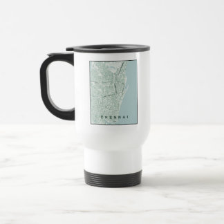 Taza De Viaje Mapa de la ciudad de Chennai India Diseño Mínimo