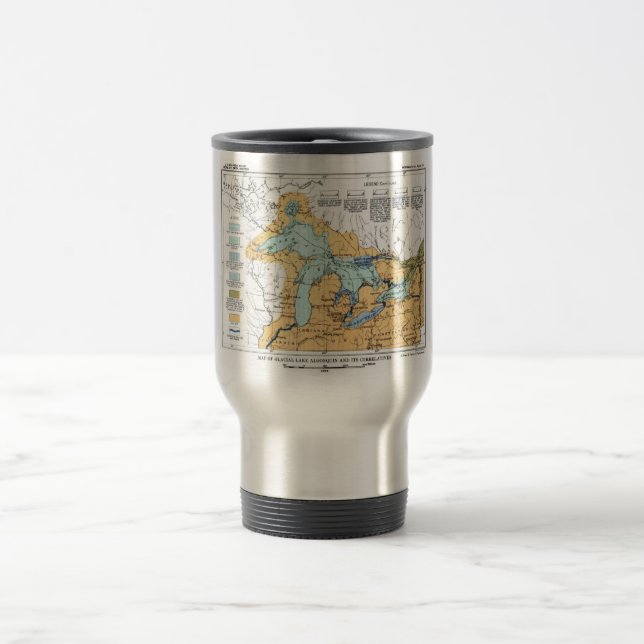 Taza De Viaje Mapa de los Grandes Lagos (Centro)