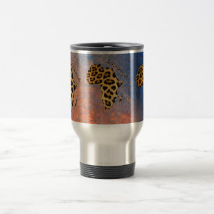 Taza De Viaje Mapa de los lugares de vida silvestre de los leopa