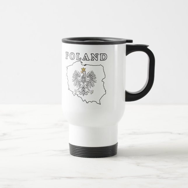 Taza De Viaje Mapa de Polonia con águila (Derecha)