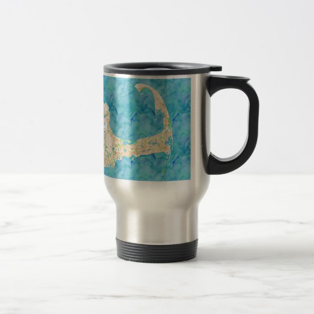 Taza De Viaje Mapa de Watercolor Cape Cod (Derecha)