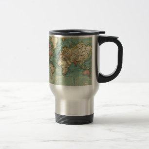 Taza De Viaje Mapa del mundo de la cosecha de vintage