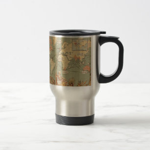 Taza De Viaje Mapa del mundo victoriano del Imperio Británico