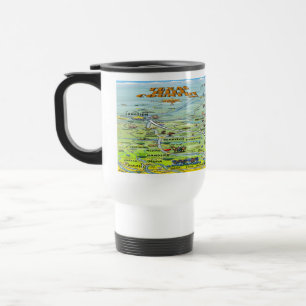 Taza De Viaje Mapa del Personalizado del país en las colinas de 