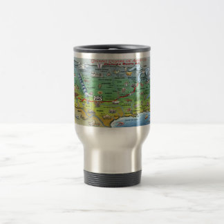 Taza De Viaje Mapa histórico del dibujo animado de la ruta 66