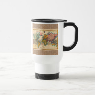 Taza De Viaje Mapa Mundial 1780 Planisferio Antiguo de Bonne