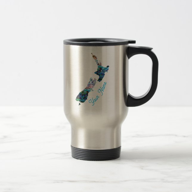 TAZA DE VIAJE MAPA PAUA DE NUEVA ZELANDIA (Derecha)