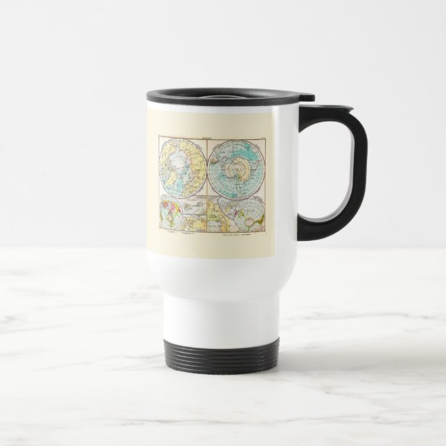 Taza De Viaje Mapa polar en alemán (Derecha)
